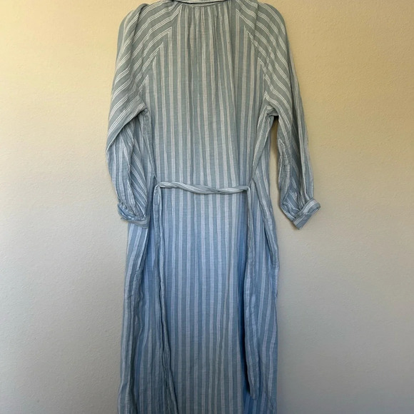 Old Navy Blue Striped long Maxi Dress w belt  large - Picture 3 of 3